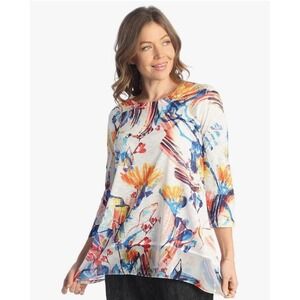 Jess & Jane XL "Charlotte" NWT Print Tunic Top Lightweight USA Made